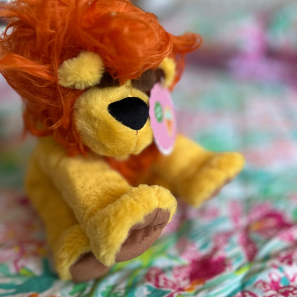Plush Lion Toy - Yellow and Orange